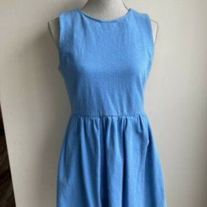 J. CREW BLUE DAYBREAK SLEEVELESS FIT & FLARE DRESS